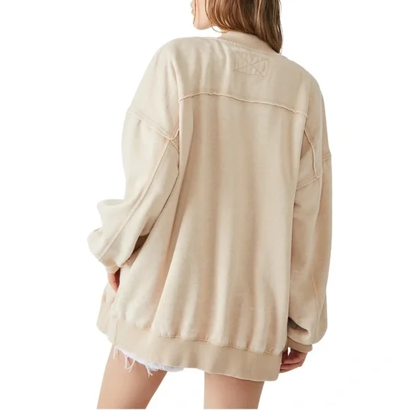 | free people • robby zip front oversized bomber jacket • nomadic desert | - Picture 5 of 5